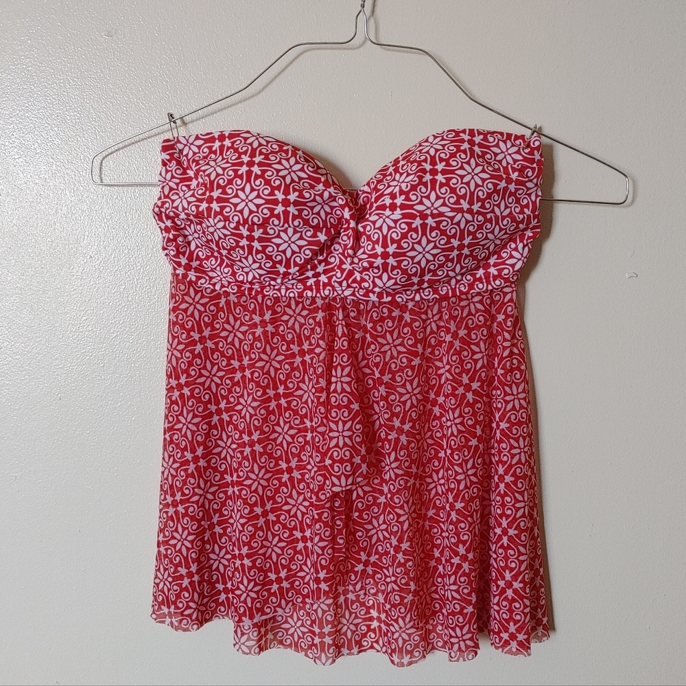 NWOT Sonnet Shores red and white swim top
